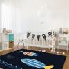 Cartoon Swimming Fish Bedroom Rug, Modern European Style Black Simple Living Room Carpet, Farmhouse Rug Durable Enough Bright Color Apply to Family and Pet Bath Mat Living Room,35ft/90 * 150cm view 4