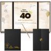 DOUBLESHOOT 40th Birthday Guest Book  Foldable Black and Gold Sign-in Poster Board Keepsake for Men or Women  Spark Foil Printed Gift  12x18 Inch Display  Aged to Perfection  Pen Not Included view 1