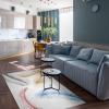 3D Watercolor Feather Area Rugs, Red Blue Yellow Black Retro Hand-Painted Rugs for Living Room, Bedroom Rug Pattern Clear Comfortable Feet Apply to Kitchen Dining Room Family and Pet,69ft/180*270cm view 4