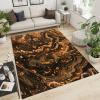 Abstract Marble Texture Area Rugs, Red and Yellow Gradient Magma Volcano Living Room Carpet, Anti-Slip Carpet Water Proof Bright Color Apply to Room Children's Room Cafe Office,34ft/90 * 120cm view 2
