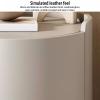 Modern minimalist bedroom solid wood white bedside table, round bedside table with storage drawers, bedroom side table, chest of drawers, wooden bedside table, mini bedside table, storage cabinet ( Co view 3