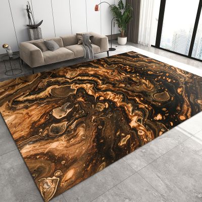 Abstract Marble Texture Area Rugs, Red and Yellow Gradient Magma Volcano Living Room Carpet, Anti-Slip Carpet Water Proof Bright Color Apply to Room Children's Room Cafe Office,69ft/180 * 270cm