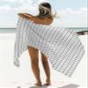 Black Geometric Chevron Beach Towel - 35x71 Inch Sand Proof Water Absorbent Travel Towel for adults, Modern Abstract Art Aesthetics Quick Dry Pool Towel Travel Camping Blanket for Yoga Bathroom view 2
