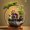 Flowing water fountain ornaments to attract wealth, creative living room entrance hall, office humidifier decoration, new home opening gift (Large-little buddha) view 1