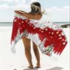 Christmas Red Beach Towel - 31x63 Inch Sand Proof Water Absorbent Travel Towel for adults, Gnomes Tree White Pine Needles Snowflakes Quick Dry Pool Towel Travel Camping Blanket for Yoga Bathroom view 2