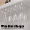 3 Rows Wine Glass Holder, Wine Glass Rack Wine Cup Storage Shelf Under Cabinet Wine Stemware Holder for Home Kitchen Bar(White) view 2