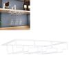 3 Rows Wine Glass Holder, Wine Glass Rack Wine Cup Storage Shelf Under Cabinet Wine Stemware Holder for Home Kitchen Bar(White) view 4