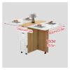 AMydio Folding Dining Table Folding Dining Table with 6 Casters, Drop Leaf Dining Table with Storage Shelves, Folding Kitchen Table for Small Apartments with Storage (Color : Black+White) view 2