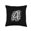 4 - "Quadruple Strength" - White Number 4 for Team Sports Throw Pillow view 1
