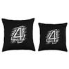 4 - "Quadruple Strength" - White Number 4 for Team Sports Throw Pillow view 3