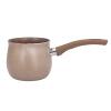 WOHPNLE Milk Pan, Portable Milk Pot with Long Handle Aluminum Alloy Small Sauce Pan Non Stick Coating Milk Pan with Pour Spout Versatile Milk Boiling Pot for Cooking(Brown) view 1