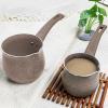 WOHPNLE Milk Pan, Portable Milk Pot with Long Handle Aluminum Alloy Small Sauce Pan Non Stick Coating Milk Pan with Pour Spout Versatile Milk Boiling Pot for Cooking(Brown) view 4