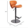 Xeuemtey Swivel Titanium Stainless Steel Bar Stools, Kitchen Counter Height Adjustable Bar Stool with Soft Curved Backrest and Footrest Kitchen lsland Barstool, Bar Chairs for Bar, Dining Room, Brown view 2