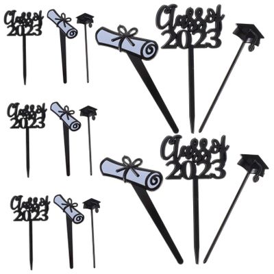VICASKY 30pcs Graduation Cake Toppers Food-grade Decorative Picks for Graduation Parties Smooth Finish Design for Celebrations and Gatherings
