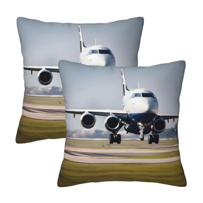 ZISHAK Airplane in Flight Comfortable and Stylish Versatile Square Throw Pillow Covers,Perfect for Sofa,Car Seat