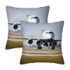 ZISHAK Airplane in Flight Comfortable and Stylish Versatile Square Throw Pillow Covers,Perfect for Sofa,Car Seat view 1