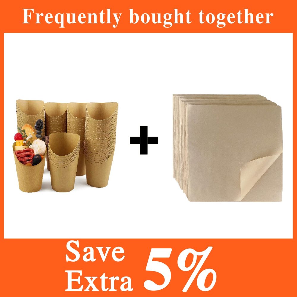 CAMKYDE 100 Pcs Charcuterie Cups (12oz) + 100pk Deli Paper (12" X 12")