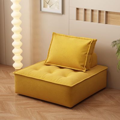 ESRADA Modern Modular Sectional Single Sofa Couch,Armless Floor Sofa Chair with Removable Back Cushion for Living Room, Apartment, Small Space yellow-75 * 95CM