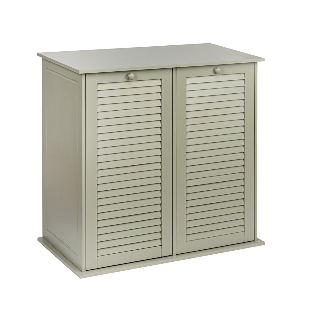 Household Essentials Tilt-out Cabinet Laundry Sorter with Shutter Front, Grey