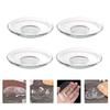 BESPORTBLE 4pcs Glass Saucer Coffee Mugs Tea Bag Coasters Stackable Dinner Plate Sauce Dish Cookie Plates Glass Plates for Espresso Cups Saucers Appetizer Dish Glass Tea Cups Candy Disc Snack view 2