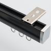 Aluminum Ceiling Curtain Track, 1m-5m/3.3ft-16.4ft, Ceiling Wall Mounted Heavy-duty Curtains Rails, Room Divider Curtain Rod, For Living Room Bedroom RV (Color : Black-Ceiling, Size : 5m(4 * 1.25m)) view 2