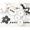 Santa Barbara Design Studio Serving Plate Durable Melamine Round Tray, 10.375" Diameter, Black/White Flower view 3