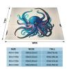 Blue and Purple Octopus Print Fleece Throw Size Blanket for Couch Sofa Or Bed, Soft Plush Flanne for All Seasons 50" X 60" view 4