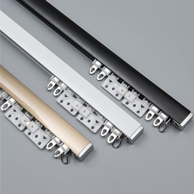 Aluminum Ceiling Curtain Track, 1m-5m/3.3ft-16.4ft, Ceiling Wall Mounted Heavy-duty Curtains Rails, Room Divider Curtain Rod, For Living Room Bedroom RV ( Color : Champagne-Ceiling , Size : 2.8m(2*1.4