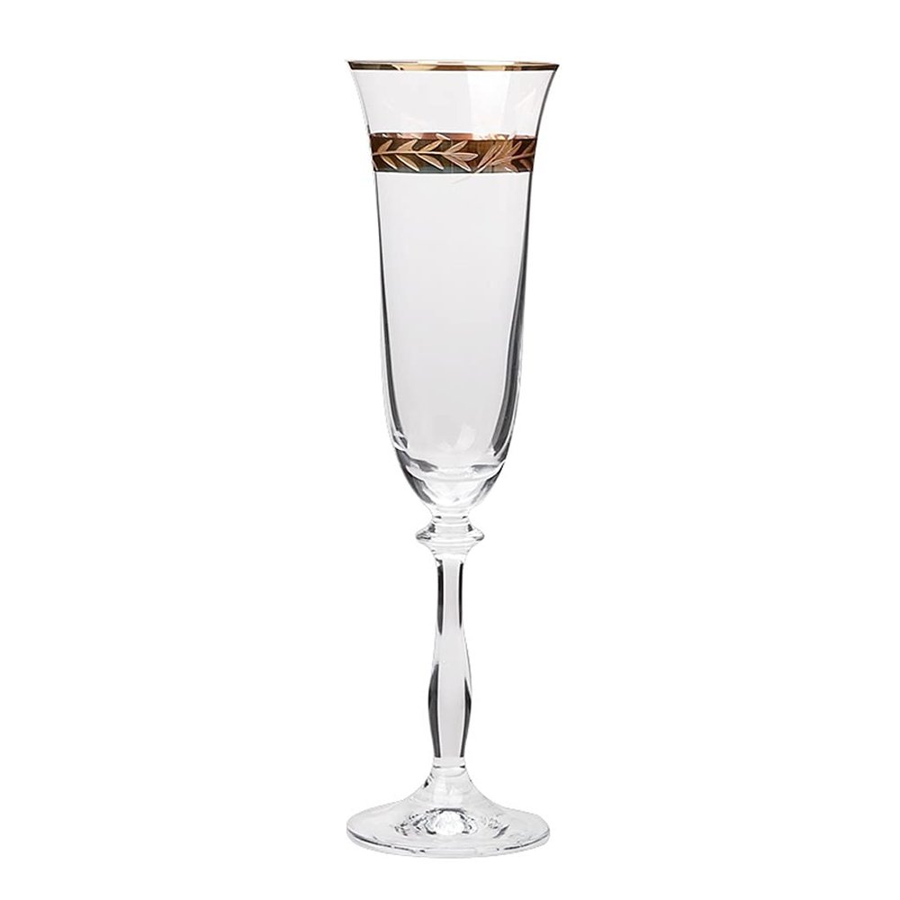 Champagne Flutes Champagne Glass Lead-free Transparent Lead-free Crystal Champagne Flute Flute Golden Sparkling Wine Glass 190ml Premium Champagne Glass, Champagne Glasses (Color : C)