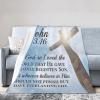 TAILORENCE Religious Bible Verse Christian Jesus John 3:16 Adult Fleece Blanket Throw Blanket for Birthday Christmas,Warm Sofa Movies Blanket for Bed Couch Living Room Blankets view 2