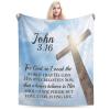 TAILORENCE Religious Bible Verse Christian Jesus John 3:16 Adult Fleece Blanket Throw Blanket for Birthday Christmas,Warm Sofa Movies Blanket for Bed Couch Living Room Blankets view 3