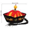 CALLARON Ancient Emperor Cosplay Headwear - Roleplay Costume Hat, Chinese Oriental Cap with Cardboard Plus Flannel Border for Party and Selfie view 2