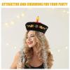 CALLARON Ancient Emperor Cosplay Headwear - Roleplay Costume Hat, Chinese Oriental Cap with Cardboard Plus Flannel Border for Party and Selfie view 3