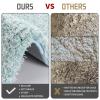 Yimobra Bathroom Rugs Non Slip Washable, Ultra Soft and Water Absorbent Bath Mats, Plush Fluffy Shower Mat Outside, Microfiber Thick Matts for Bathroom Floor/Sink, 24x17, Sky Light Blue and White view 3
