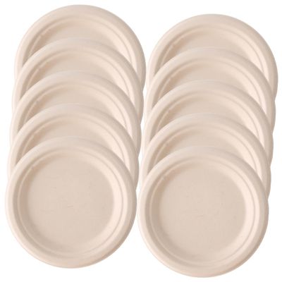 PRETYZOOM 50pcs Food-grade Paper Plates for Cakes Desserts Disposable Plates for Parties Gatherings Events Biodegradable Design