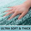 Arotive Microfiber Bathroom Rugs, Shaggy Soft and Absorbent Contour Toilet Rugs, Non-Slip, Thick Plush Machine Washable Dry Bath Mats for Toilet Base, 24x20, Dark Green, U-Shape view 3