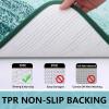 Arotive Microfiber Bathroom Rugs, Shaggy Soft and Absorbent Contour Toilet Rugs, Non-Slip, Thick Plush Machine Washable Dry Bath Mats for Toilet Base, 24x20, Dark Green, U-Shape view 4