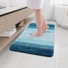 Arotive Microfiber Bathroom Rugs, Shaggy Soft and Absorbent Bath Rug, Non-Slip, Thick Plush Machine Washable Dry Bath Mats for Bathroom, Tub and Shower, 36x24, Peacock Blue, Rectangular view 1