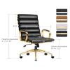 LUXMOD High Back Ergonomic Office Chair with Gold Frame, Adjustable Height, 360 Swivel, and Padded Armrests - Ideal for Home Offices, Study Rooms, and Removable Cover view 2
