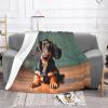 Cute Dachshund Duggee Print Fleece Throw Size Blanket for Couch Sofa Or Bed, Soft Plush Flanne for All Seasons 50" X 60" view 2