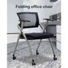 Desk Chairs Folding Office Chair Conference Room Chairs with Wheels, Learning Training Chair Home Office Desk Chairs Mesh Foldable Armchair Kitchen Chairs for Bedroom (Color : Black) view 2