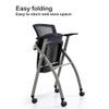 Desk Chairs Folding Office Chair Conference Room Chairs with Wheels, Learning Training Chair Home Office Desk Chairs Mesh Foldable Armchair Kitchen Chairs for Bedroom (Color : Black) view 3