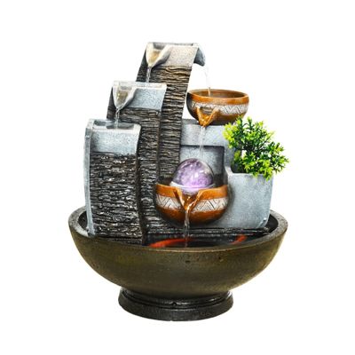 ENGENDER Waterfall Fountain Indoor Desktop Fountain Indoor Decorative Water Waterfall Fountain Living Room Decorative Desktop Fountain Desk Lucky Fountain Home Fountain (Color : B)