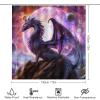 FBMLBRB Brebasf Fantasy Galaxy Dragon 4 Pcs Waterproof Shower Curtain Set,Rustic Outer Space Nebula Ancient Wildlife Purple Dragon with Waterproof Toilet Cover Shower Mat Rugs view 2