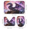 FBMLBRB Brebasf Fantasy Galaxy Dragon 4 Pcs Waterproof Shower Curtain Set,Rustic Outer Space Nebula Ancient Wildlife Purple Dragon with Waterproof Toilet Cover Shower Mat Rugs view 3