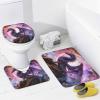 FBMLBRB Brebasf Fantasy Galaxy Dragon 4 Pcs Waterproof Shower Curtain Set,Rustic Outer Space Nebula Ancient Wildlife Purple Dragon with Waterproof Toilet Cover Shower Mat Rugs view 4