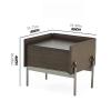 Nightstand Nordic Style Indoor Bedside Table Modern Minimalist Retro Saddle Leather Bedroom Bedside Table Storage Bedside Cabinet Bedside Table view 2