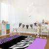 Purple Leopard Texture Minimalism Area Rugs, Black and White Zebra Stripes Non-Slip Kids Rug, Upholstery Rug with Non-Slip Backing for Kids Boys Girls Bedroom Living Room Dining Room Study 2ftx3ft view 3