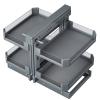 Kitchen Blind Corner Cabinet Pull Out Organizer, 2 Tier 4 Baskets Slide Out Blind Corner Shelf Soft Close for 21 Inch Opening for Cupboard,Right view 1
