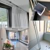 Aluminium Sliding Curtain Track Ceiling Or Wall Mount Curtain Rail Sliders, Windows And Room Divider Curtain Track Set With Bearing Roller Runners, Straight Curtain Track ( Color : Black (Side Mount) view 2